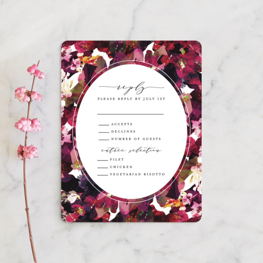 "Tidal Blooms" - RSVP Cards in Holly by Grace Kreinbrink - Front