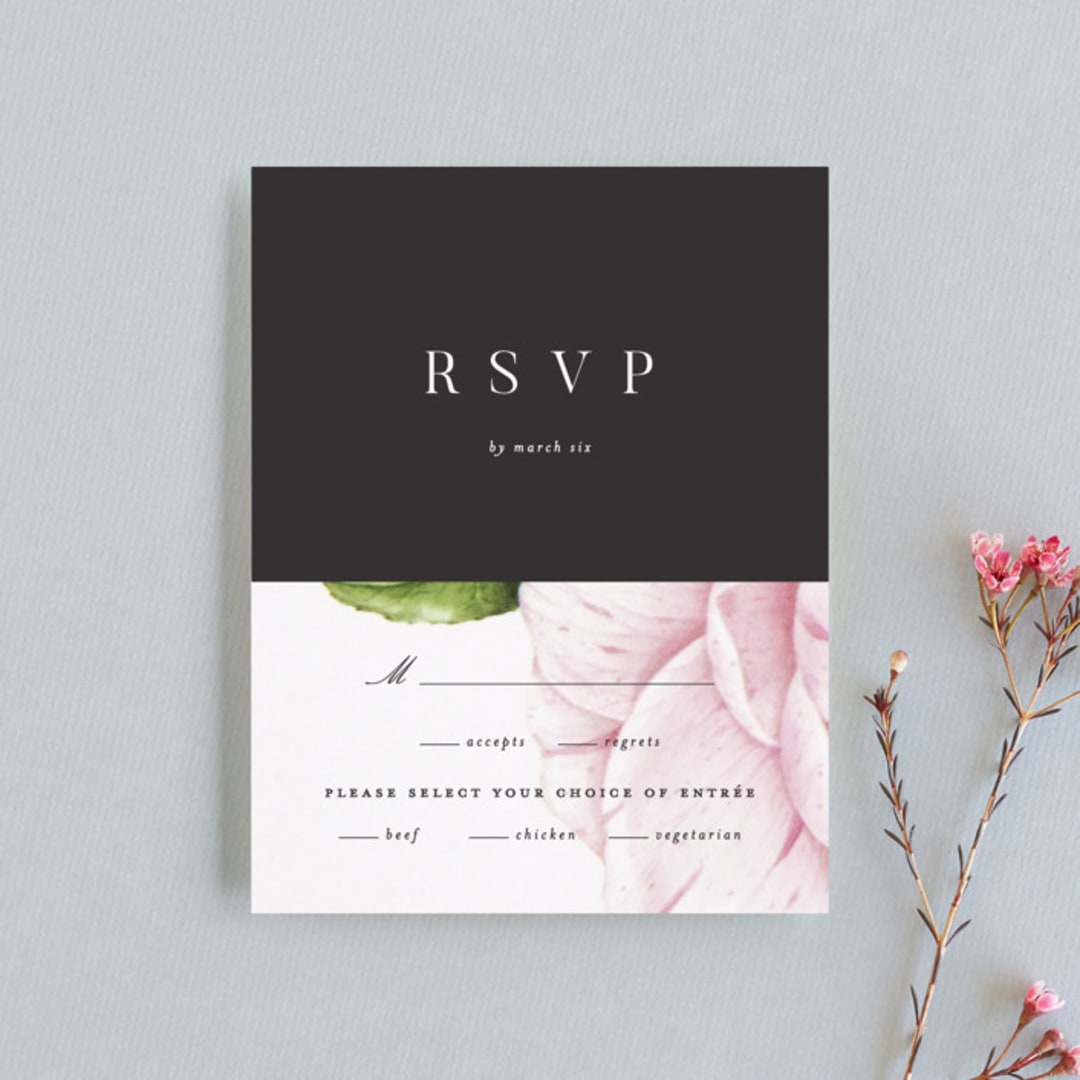 "Botanic" - RSVP Cards in Midnight by kelli hall - Front
