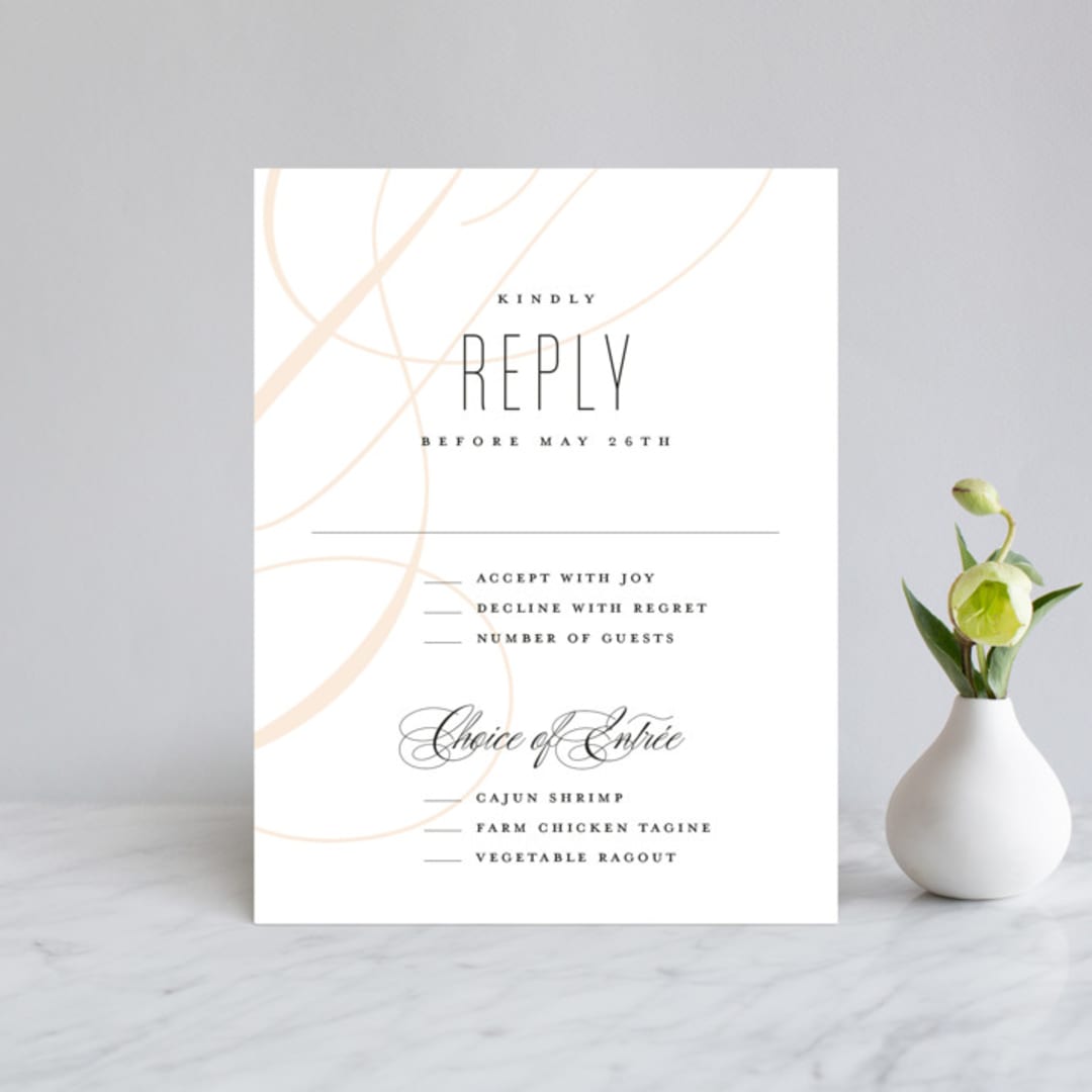 "Today & Always" - RSVP Cards in Peach by Stacey Meacham - Front