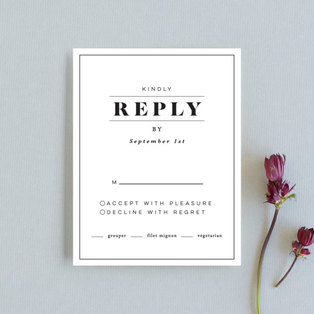 "Prelude" - RSVP Cards in Vanilla by Nazia Hyder - Front