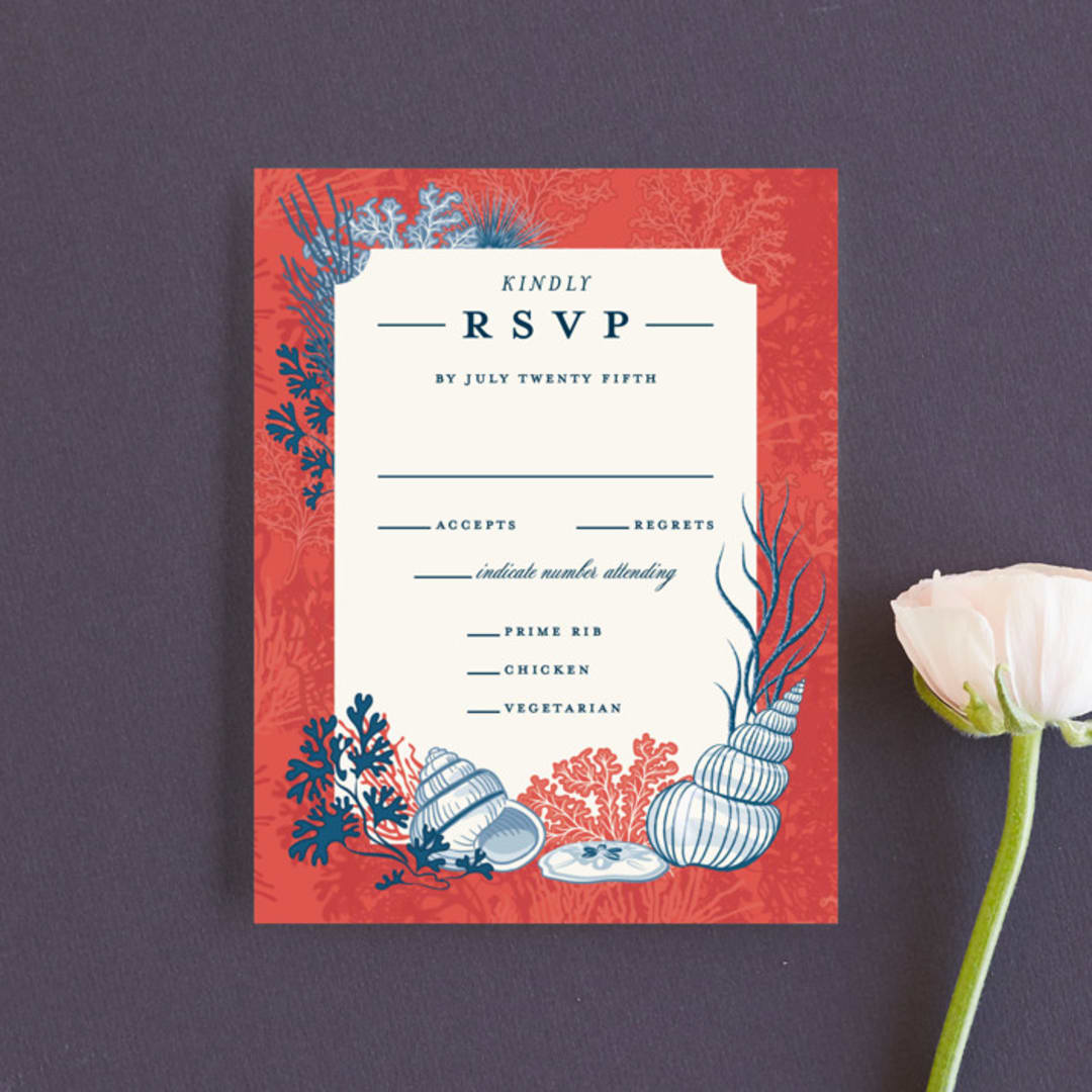 "Deep Blue" - RSVP Cards in Deep Blue by Paper Sun Studio - Front