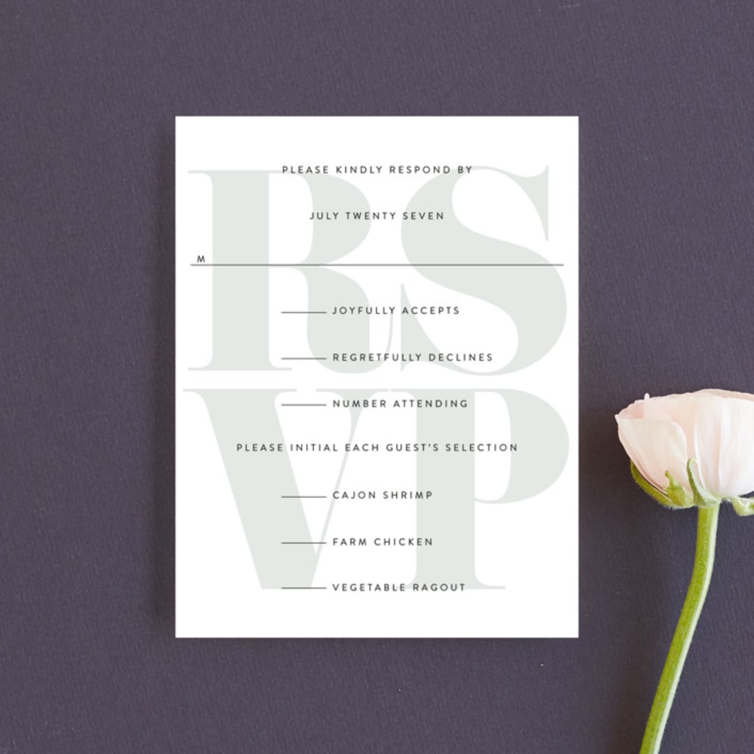 "His and Hers" - RSVP Cards in Dusk by Erin Deegan - Front