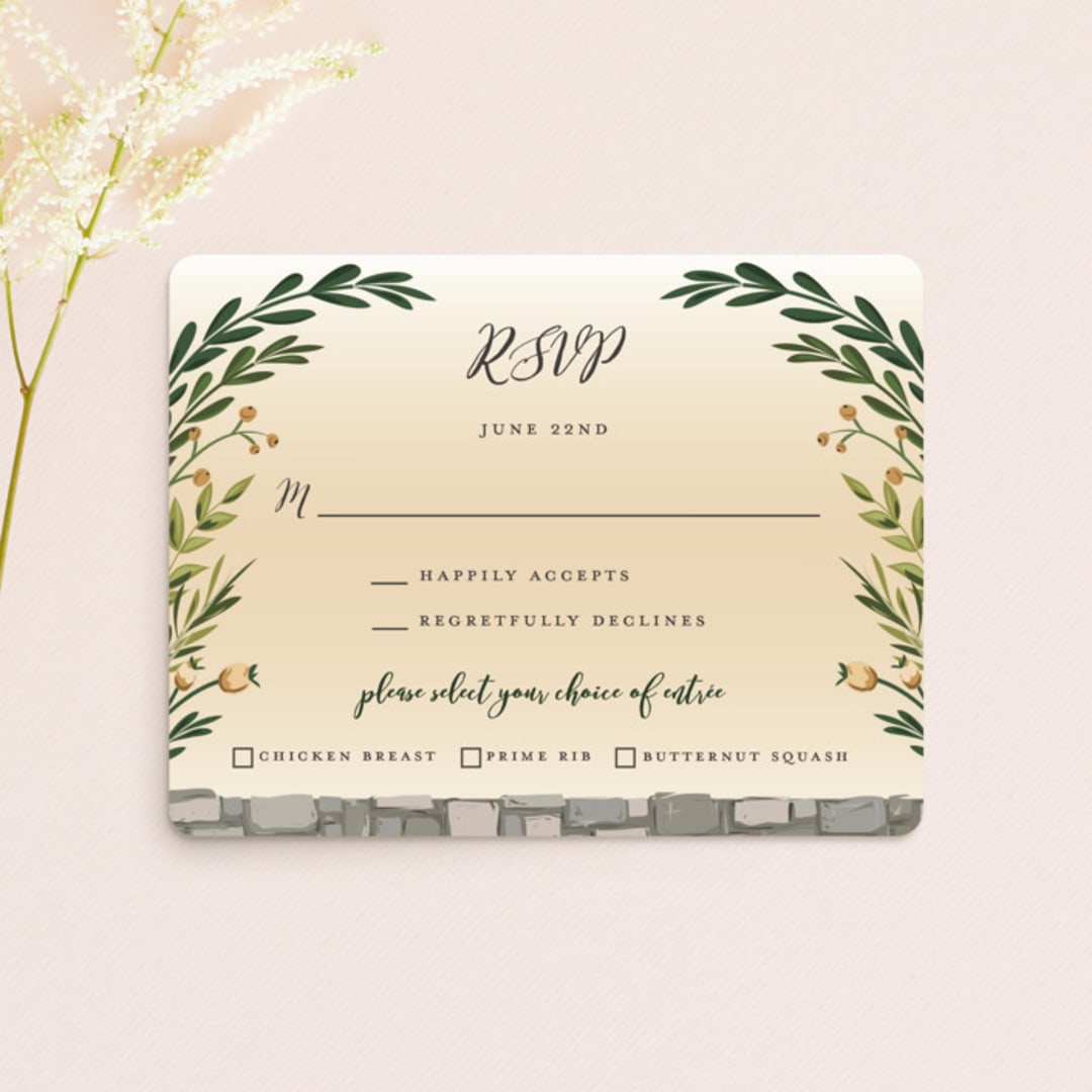 "Amore" - RSVP Cards in Sunset by Susan Moyal - Front