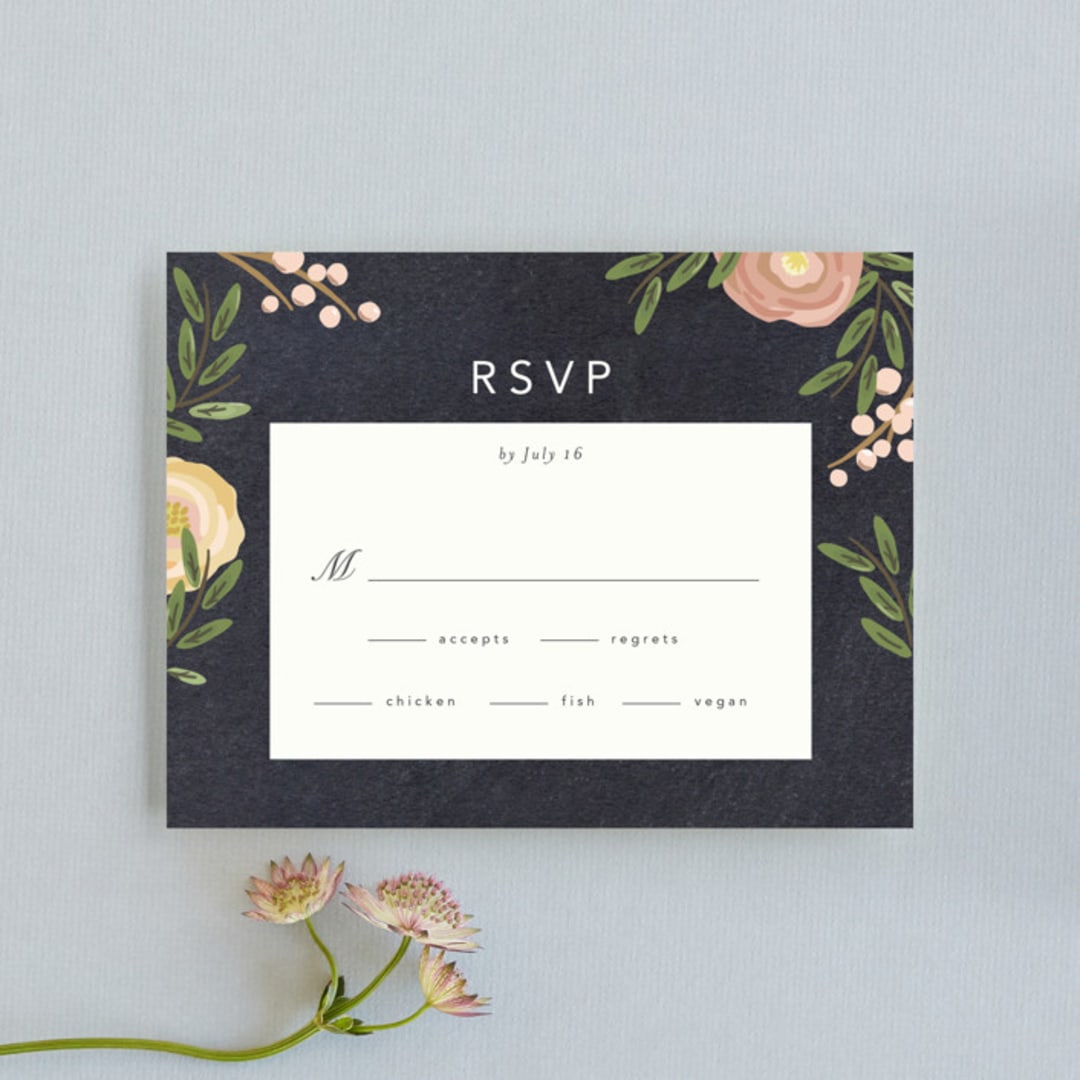 "botanica" - RSVP Cards in Midnight by Griffinbell Paper Co. - Front