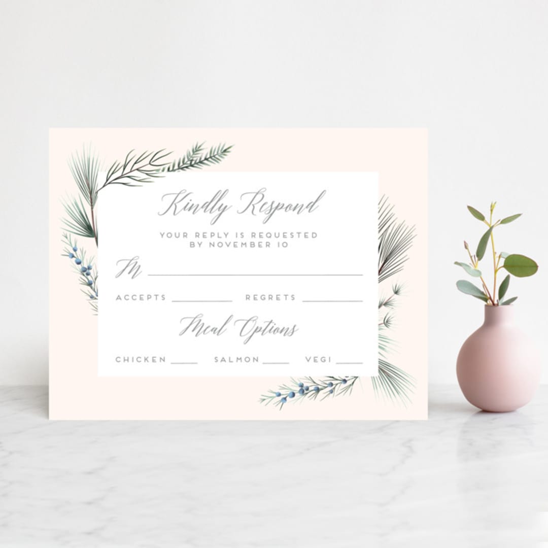 "Winterelle" - RSVP Cards in Cornflower by Petra Kern - Front