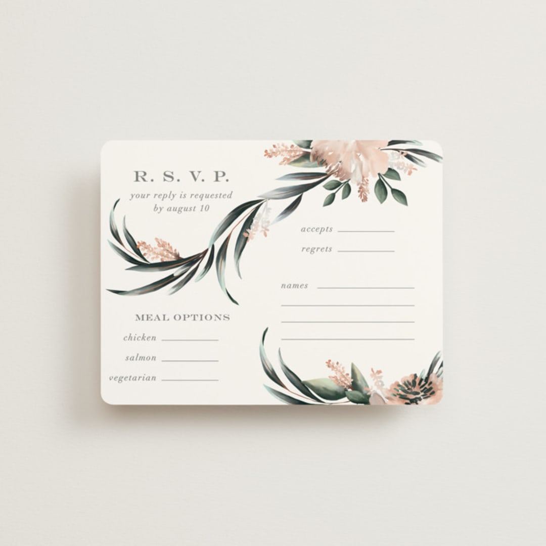 "Maya Rustica" - RSVP Cards in Rose by Petra Kern - Front