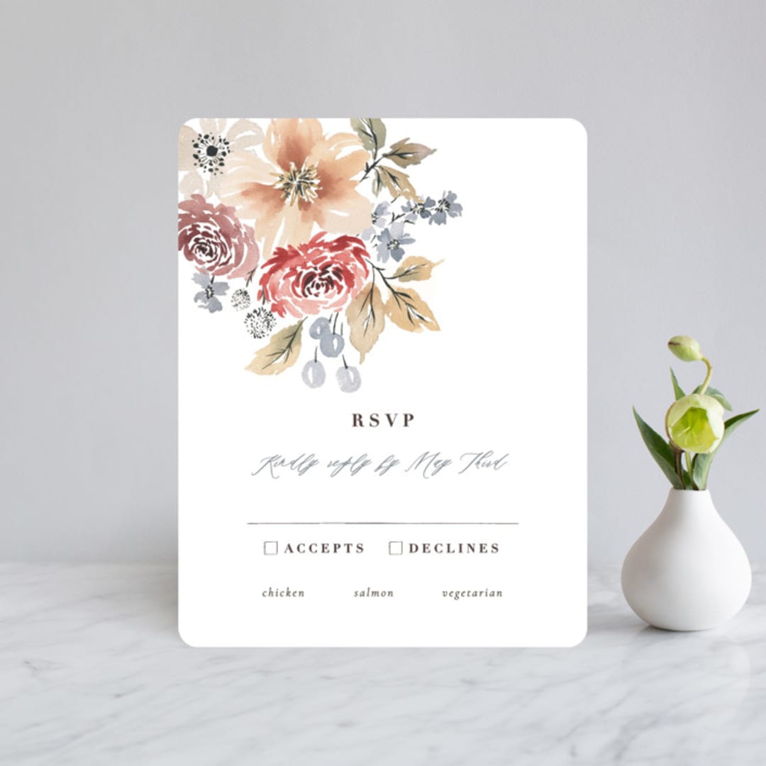 "Wildflower Garden" - RSVP Cards in Meadow by Wildfield Paper Co - Front
