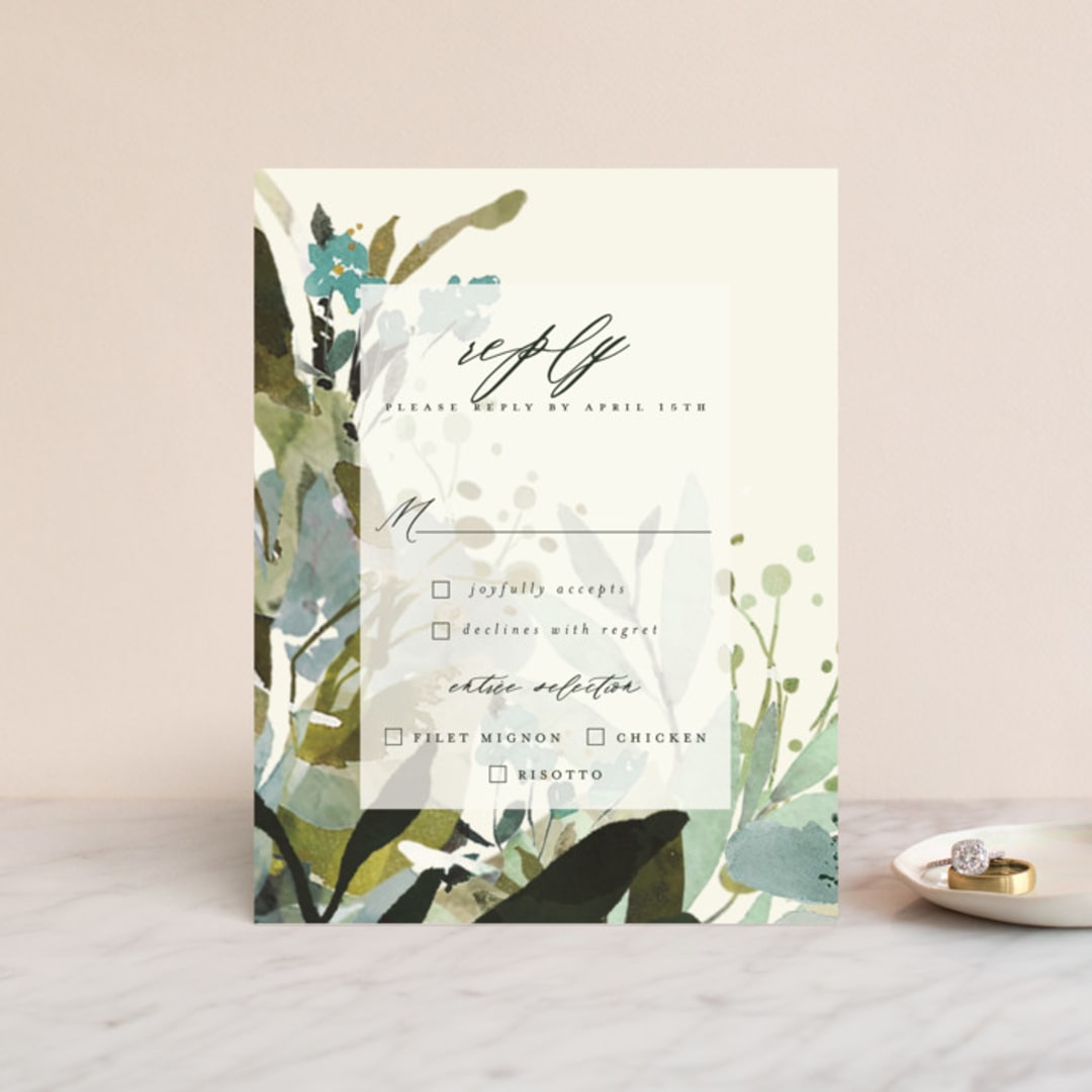 "Gardens Edge" - RSVP Cards in Garden by Grace Kreinbrink - Front