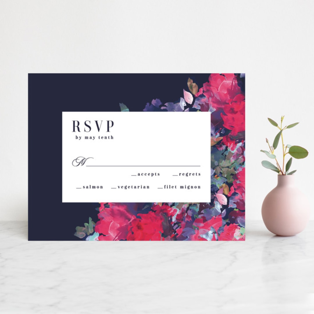 "Georgia" - RSVP Cards in Navy by Lori Wemple - Front