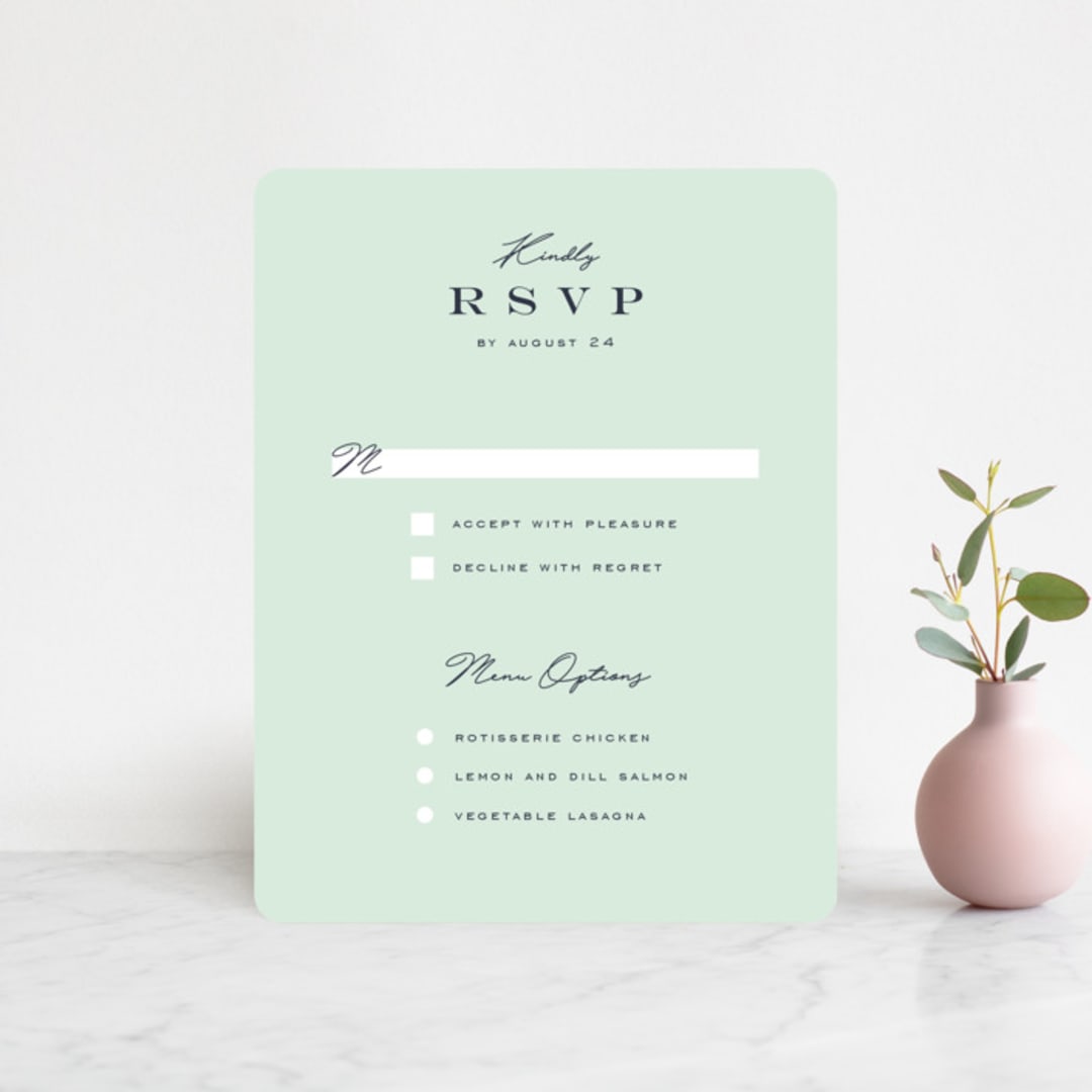 "Cascading Florals" - RSVP Cards in Rouge by Leah Bisch - Front