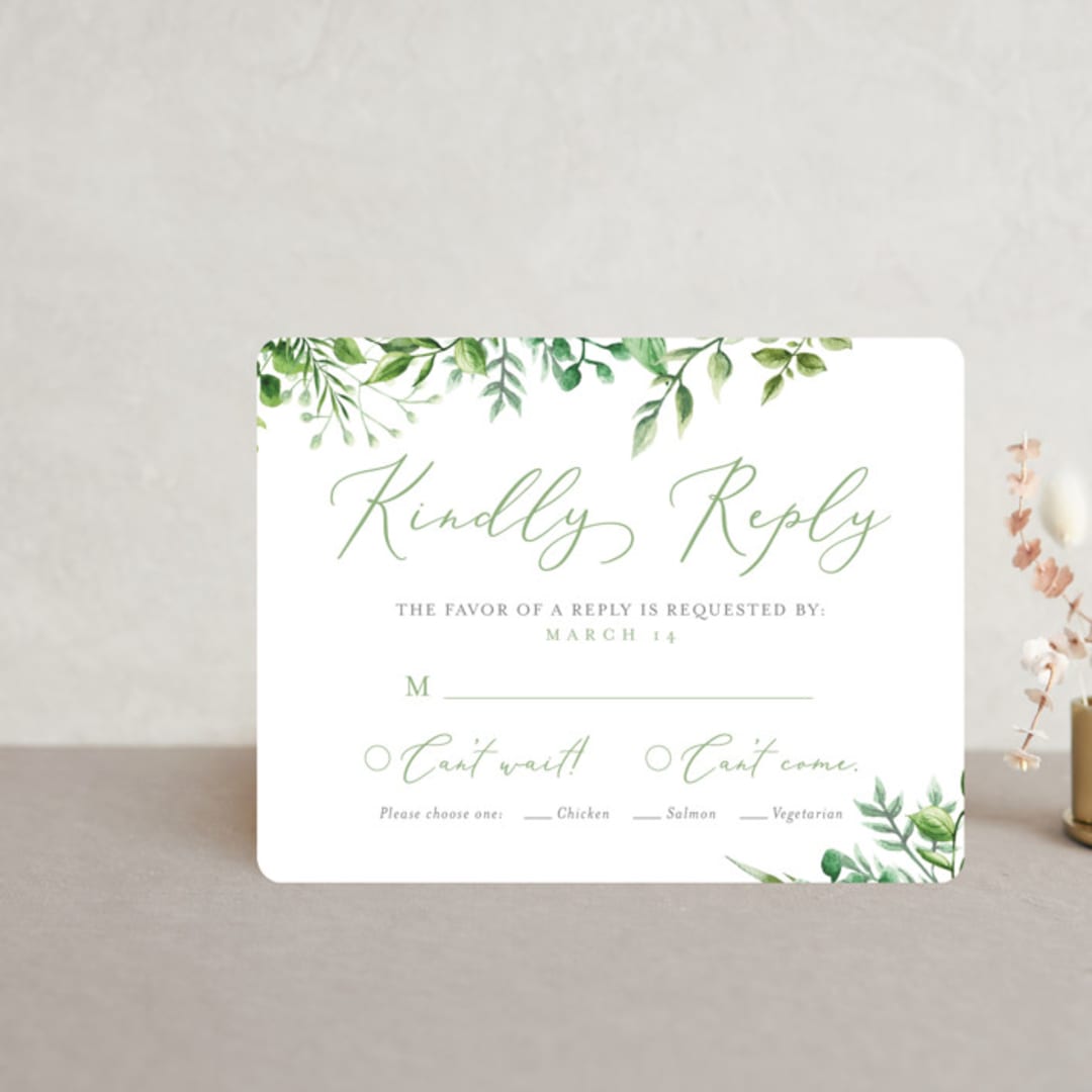 "Bright & Green" - RSVP Cards in Spring by Amanda Day - Front
