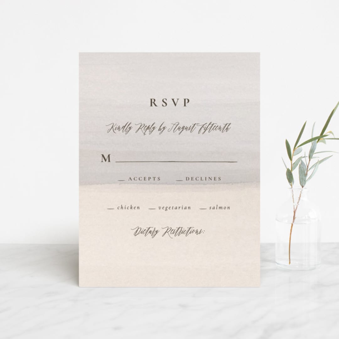 "Sunrise Waves" - RSVP Cards in Ocean by Wildfield Paper Co - Front