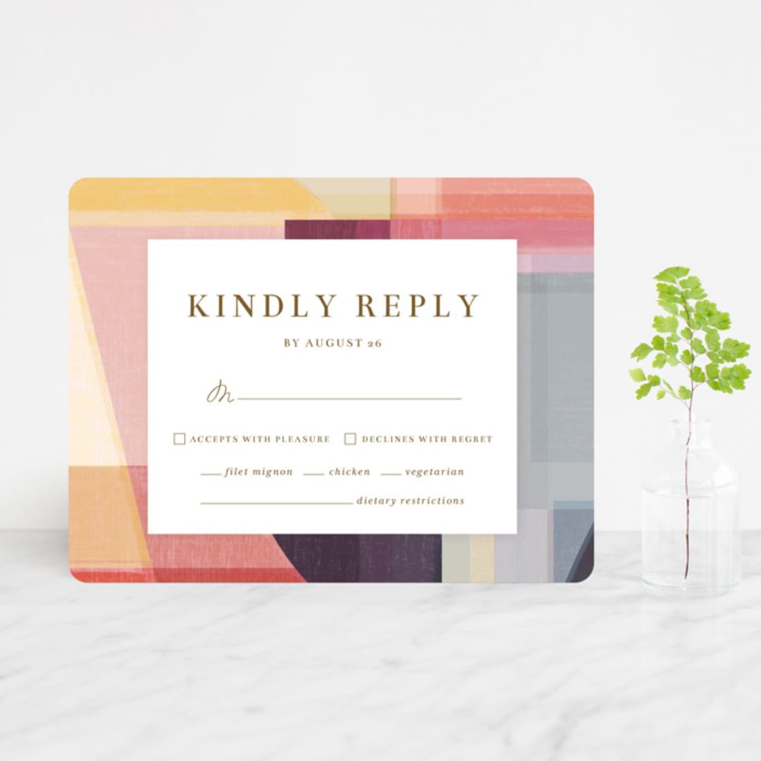 "Edgewater" - RSVP Cards in Sunset by Griffinbell Paper Co. - Front