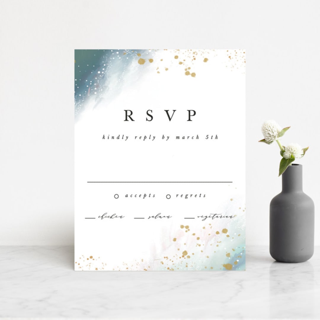 "Ethereal Dust" - RSVP Cards in Topaz by Hannah Williams - Front