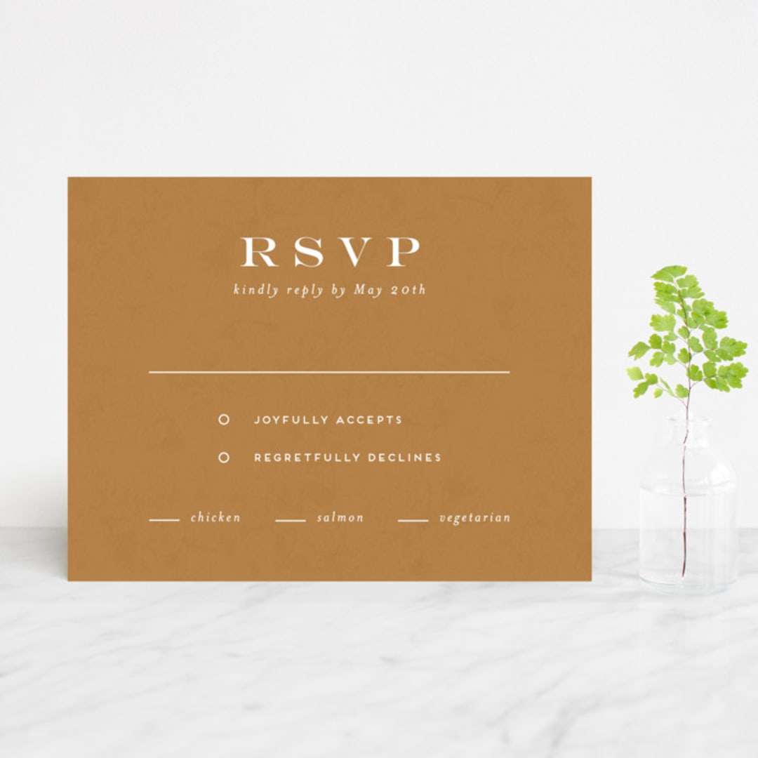 "Terrazzo Frame" - RSVP Cards in Mustard by Amy Payne - Front