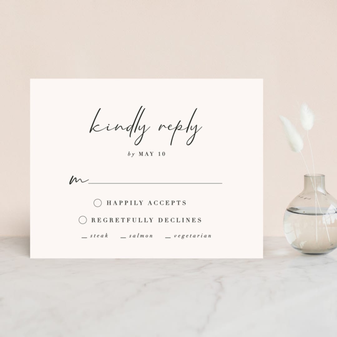 "mod" - RSVP Cards in Creme by Nicoletta Savod - Front