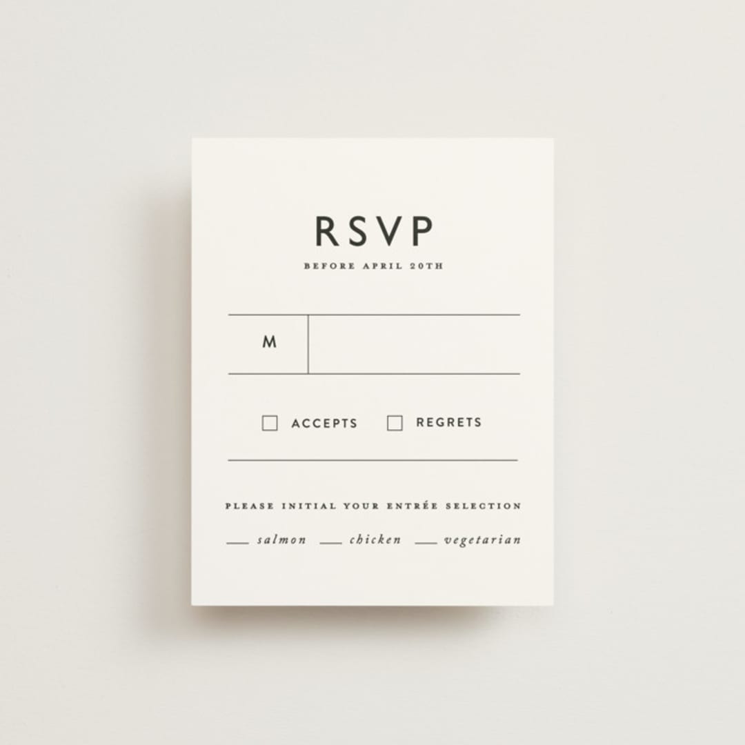 "Ordered Grace" - RSVP Cards in Snow by That Girl Press - Front