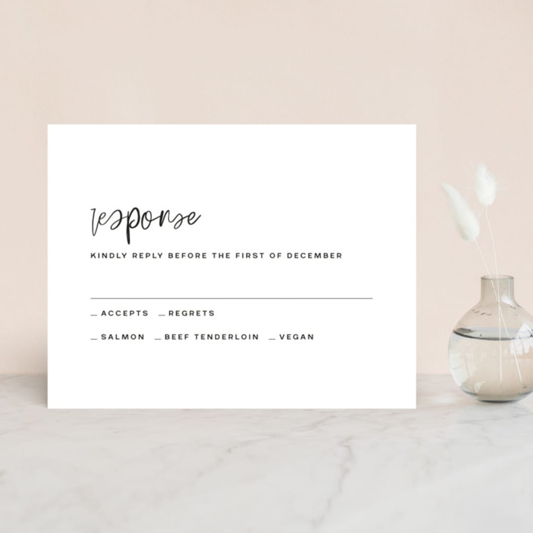 "Moderne" - RSVP Cards in Ink by Lori Wemple - Front