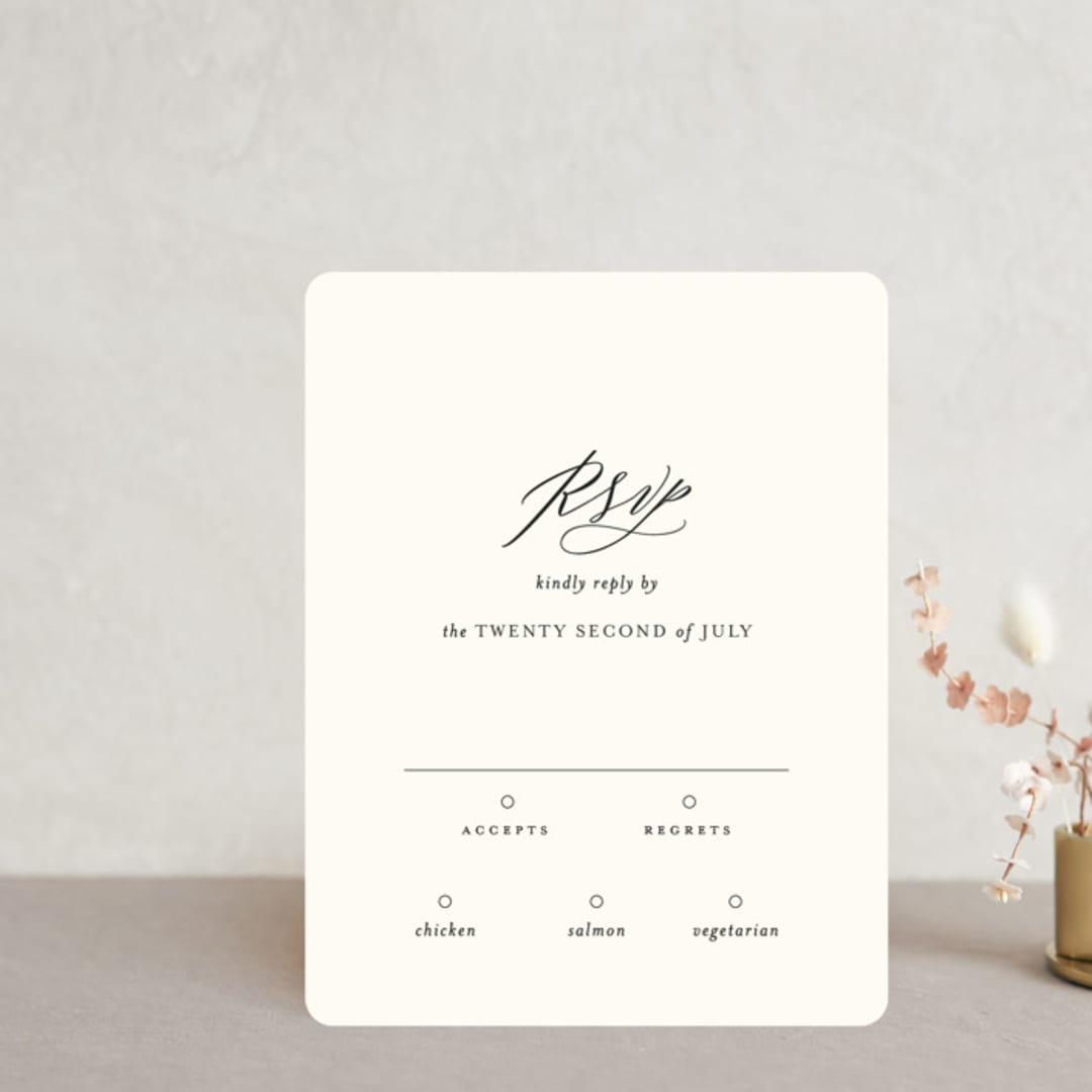 "Elysium" - RSVP Cards in Linen by Design Lotus - Front