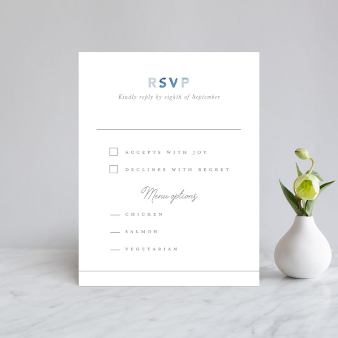"Sea Glass" - RSVP Cards in Ocean by Hudson meet Rose - Front