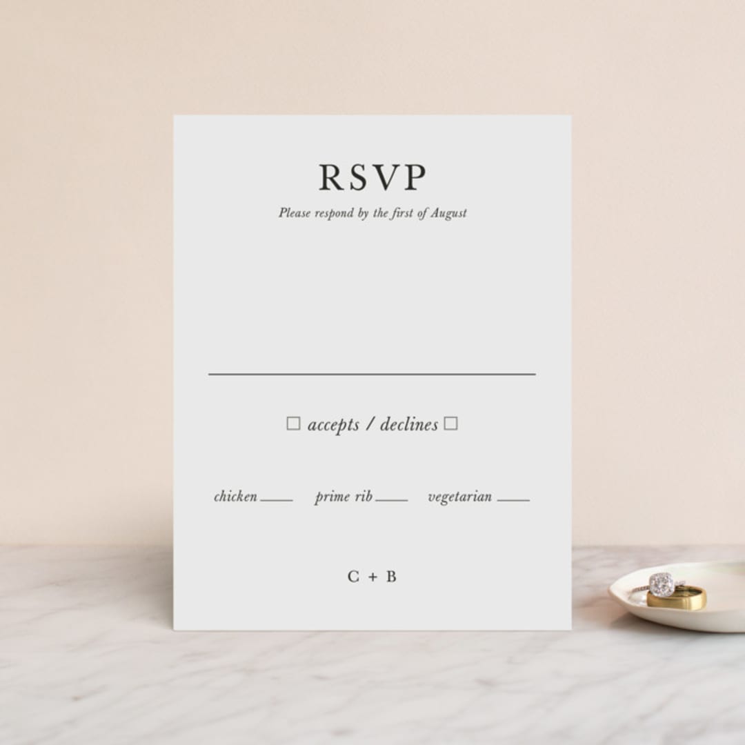 "Catherine" - RSVP Cards in Natural by Kayla Dawson - Front