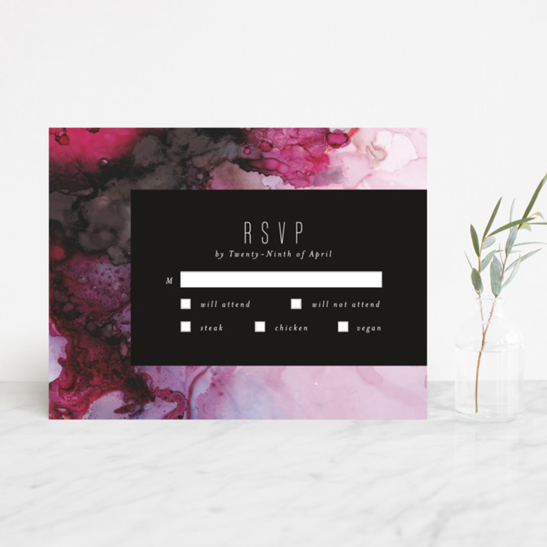 "Aurora" - RSVP Cards in Raspberry by Itsy Belle Studio - Front