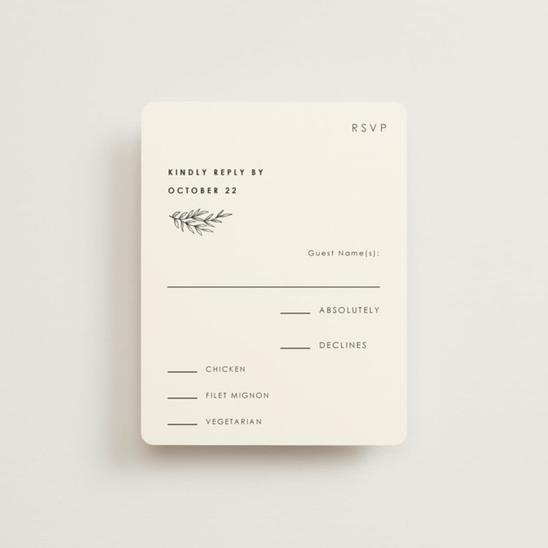 "Modern Bliss" - RSVP Cards in Cream by Elly - Front
