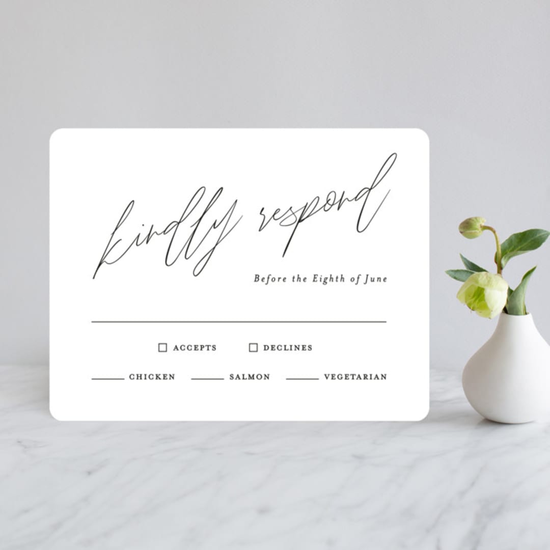 "Bare" - RSVP Cards in Cloud by Kelly Nasuta - Front