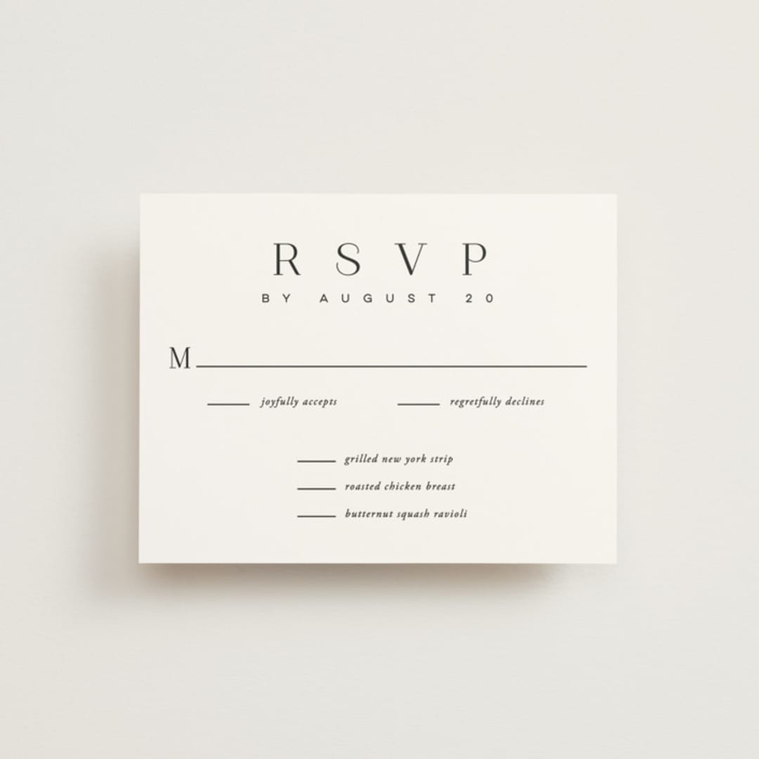 "The Space Between" - RSVP Cards in Sugar by Jessica Williams - Front