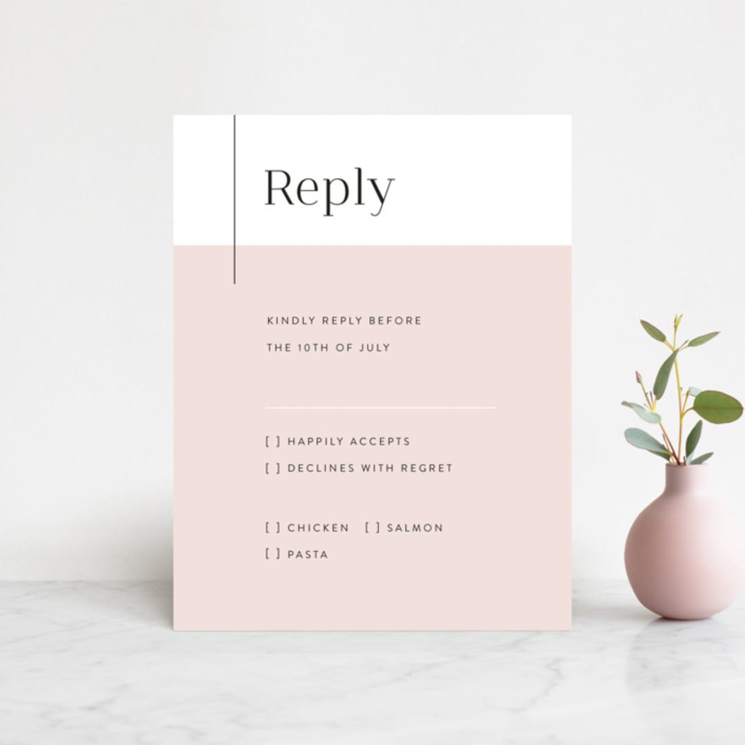 "The Ace" - RSVP Cards in Petal by Rochelle Renee - Front