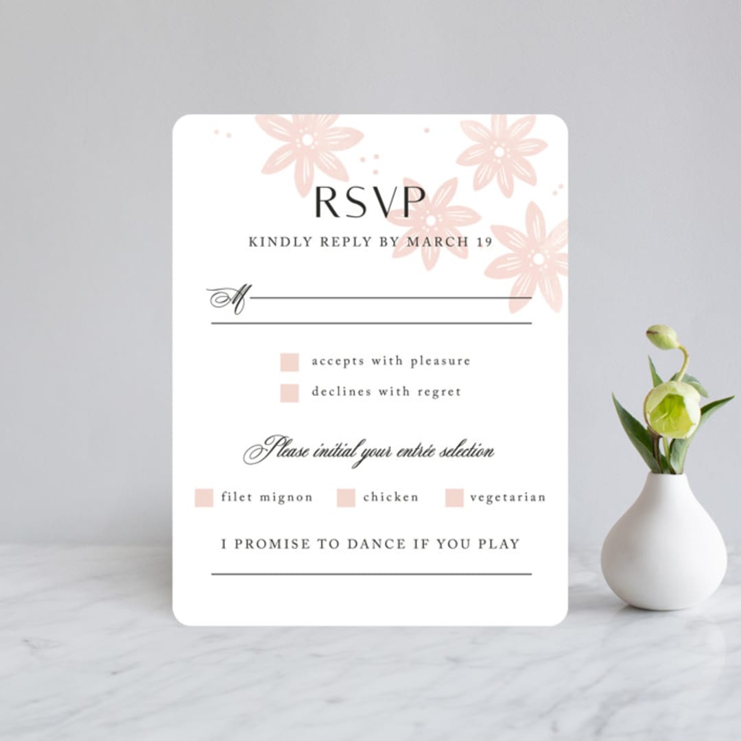 "Batikka" - RSVP Cards in Blush by Paper Raven Co. - Front