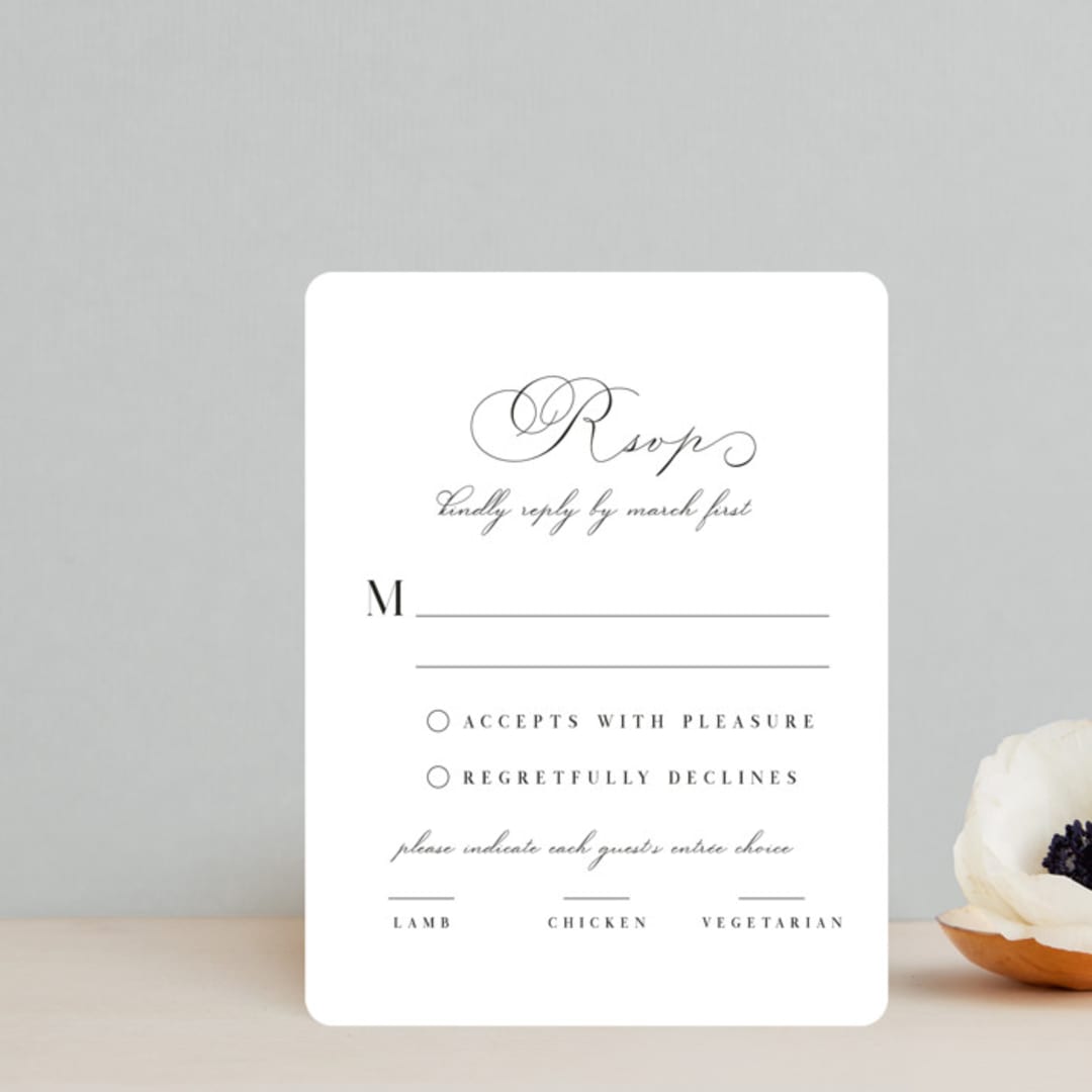 "Sweet Nothings" - RSVP Cards in Linen by Keen Peachy - Front