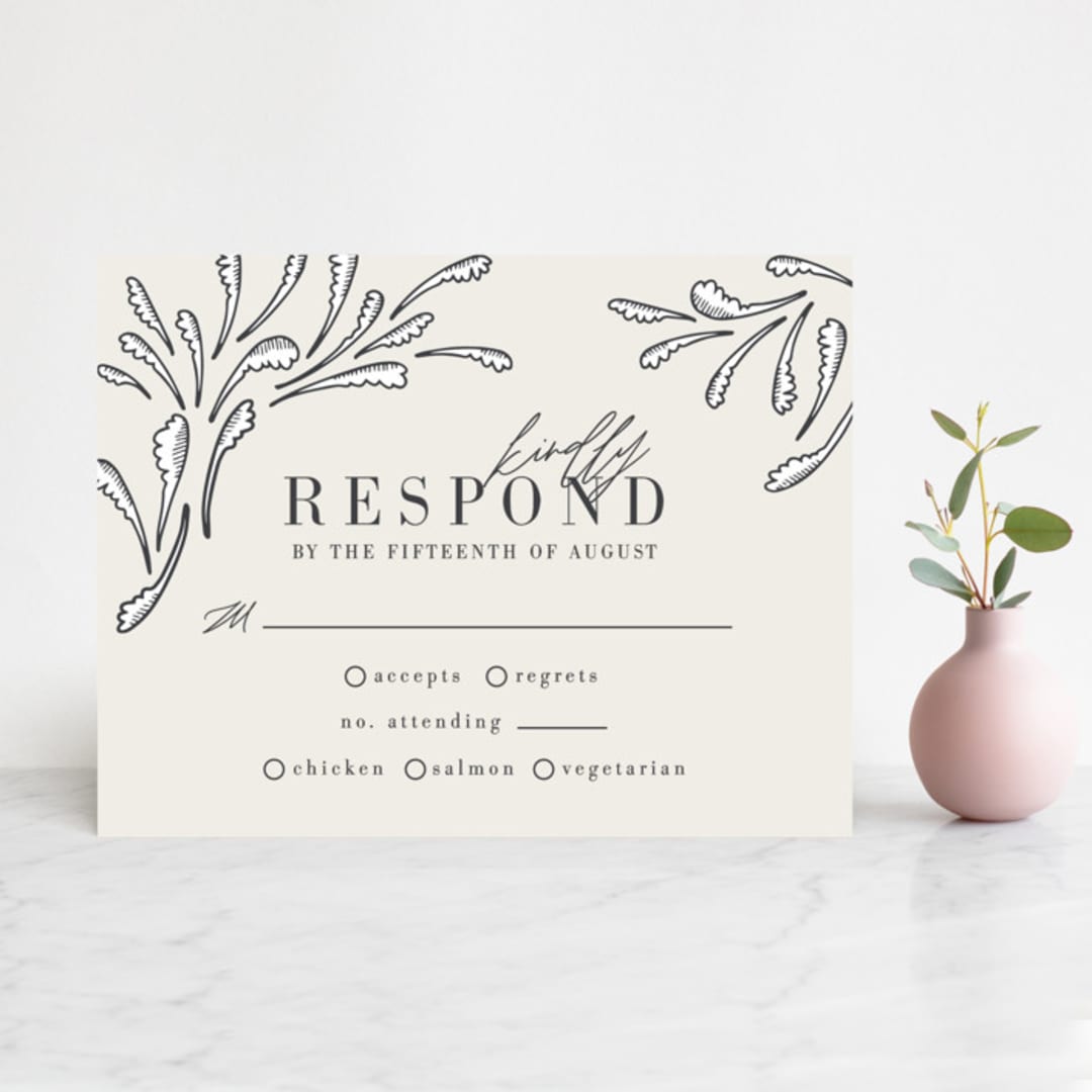 "FancySchmancy" - RSVP Cards in Classic by Jen Owens - Front