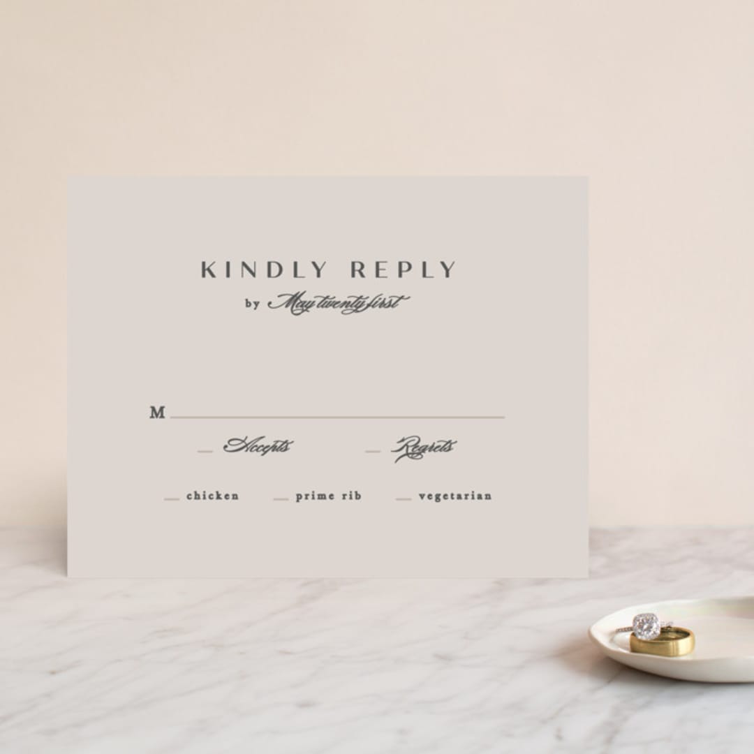 "Photographed" - RSVP Cards in Ecru by Creo Study - Front