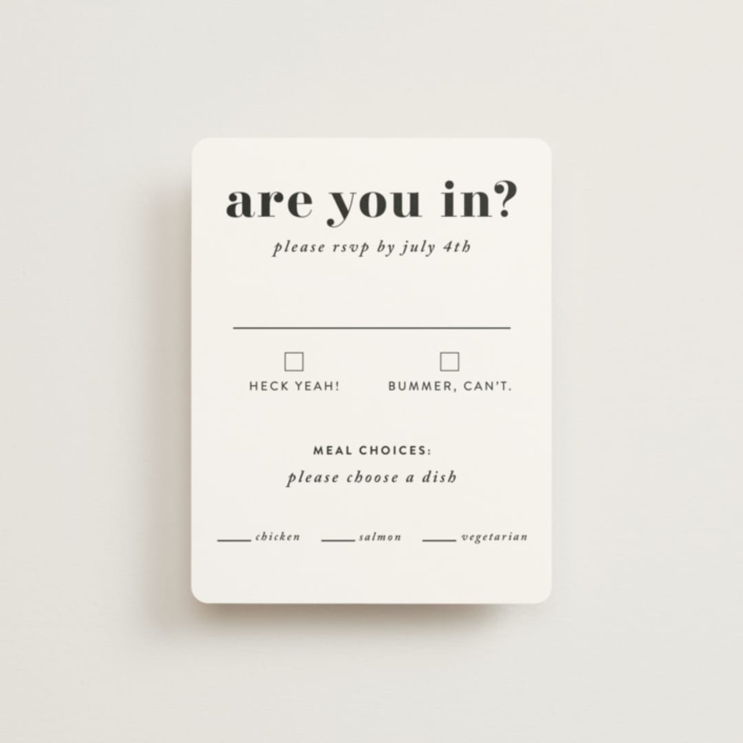 "Key Ingredients" - RSVP Cards in Cotton by Christie Garcia - Front