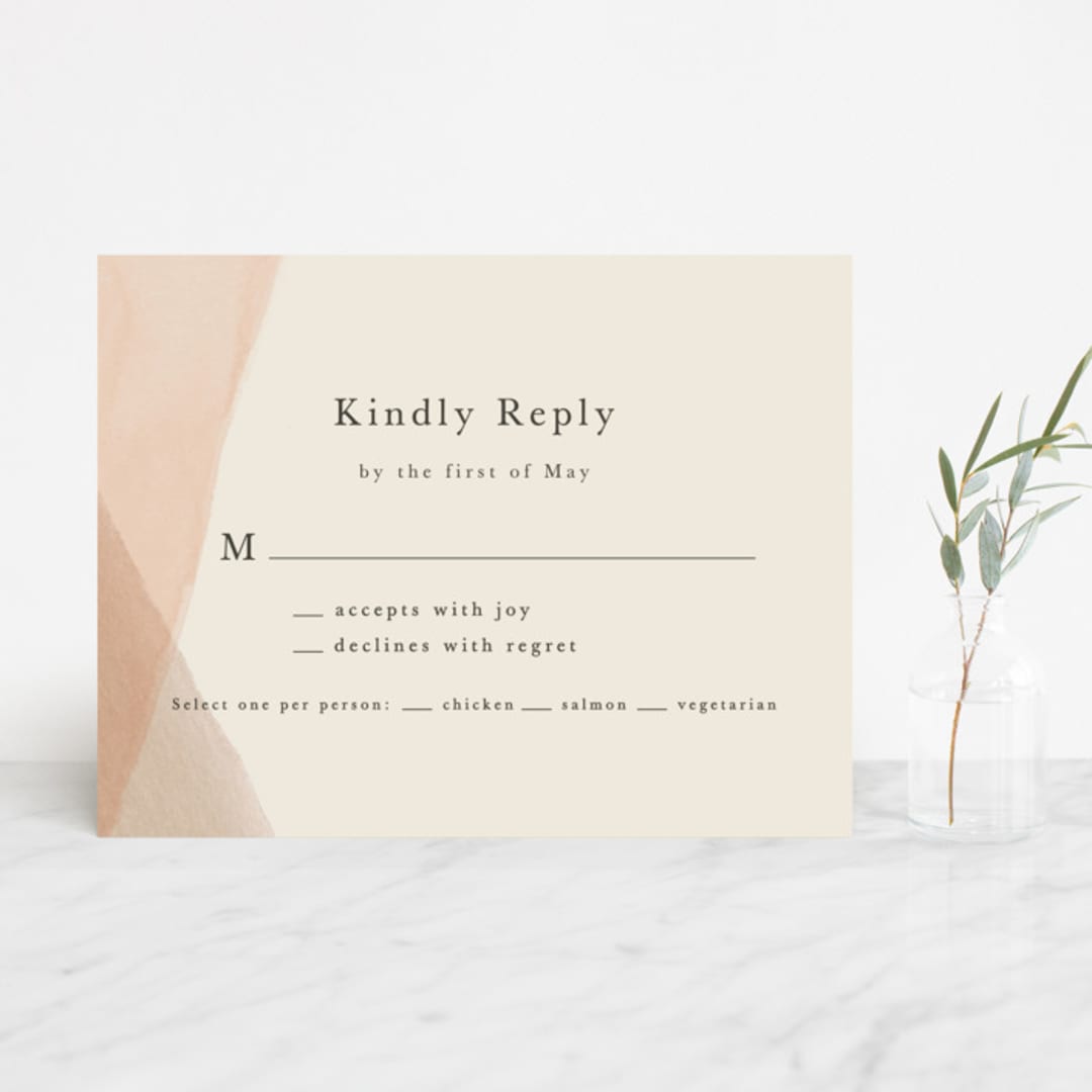 "Desert Wash" - RSVP Cards in Peach by Amy Kross - Front