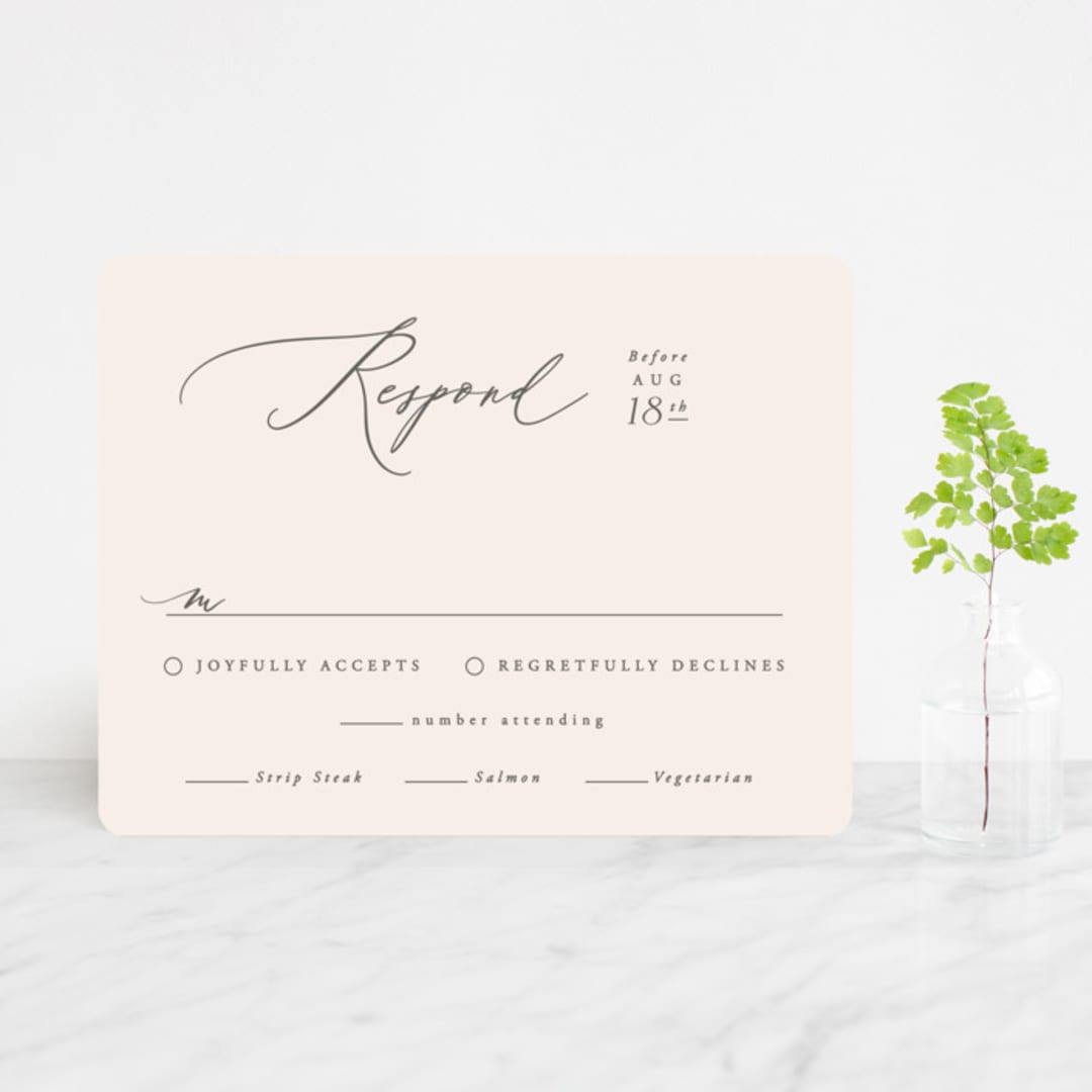 "Scarlet" - RSVP Cards in Blush by Hooray Creative - Front
