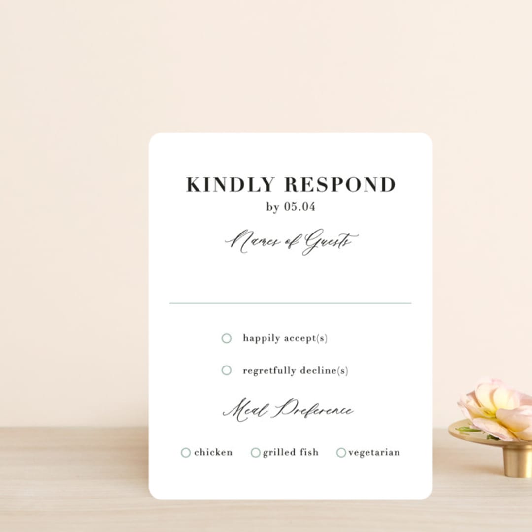 "Olivier" - RSVP Cards in Olive by Bonjour Paper - Front