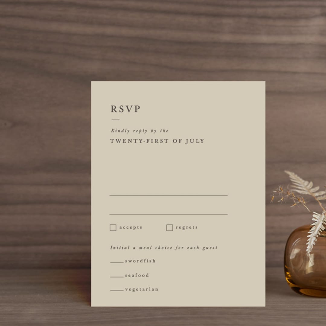 "Herb Garden" - RSVP Cards in Taupe by Sarah Brown - Front