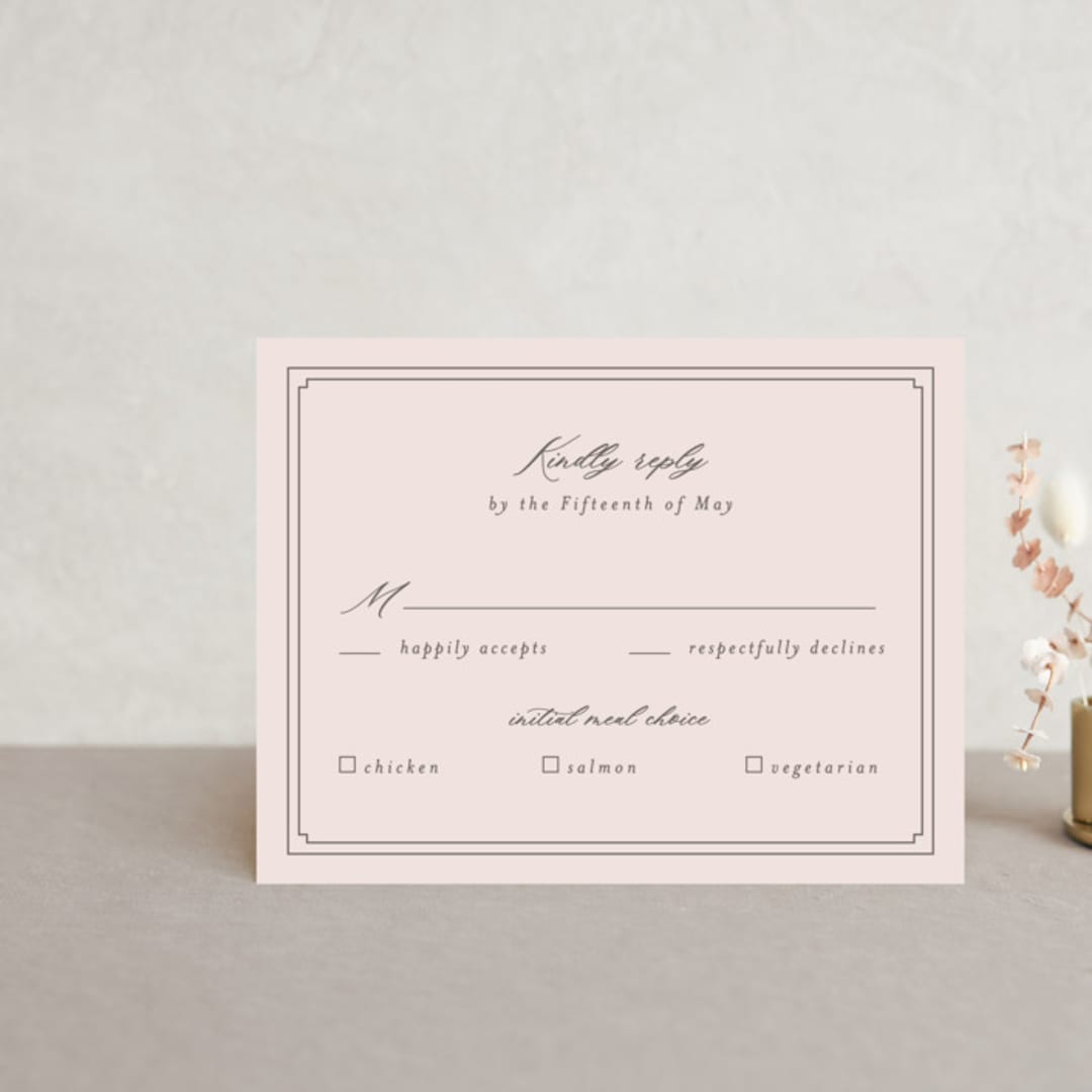 "set in stone" - RSVP Cards in Dusty Rose by Mansi Verma - Front
