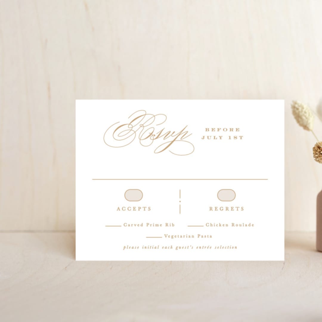 "Monogram a la Mode" - RSVP Cards in Midnight by Hooray Creative - Front