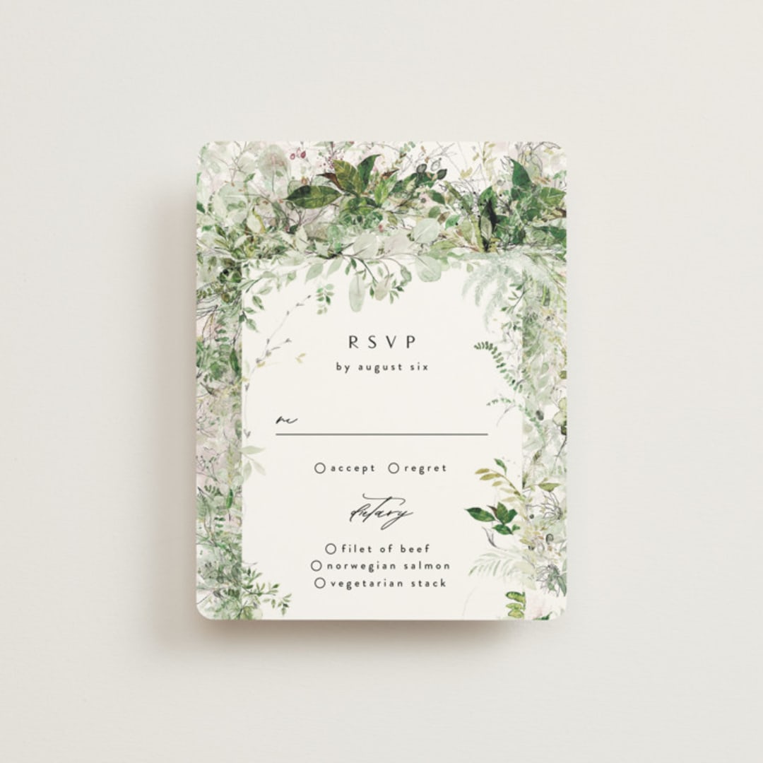 "Lush Greenery" - RSVP Cards in Fresh Green by Phrosné Barwood - Front