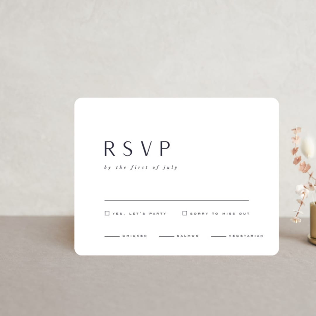 "Blueridge" - RSVP Cards in Ocean by Leah Bisch - Front