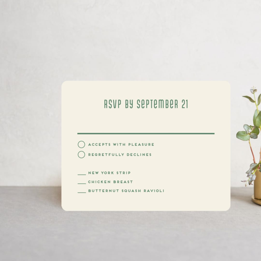"Double Rainbow" - RSVP Cards in Cactus by Pink House Press - Front