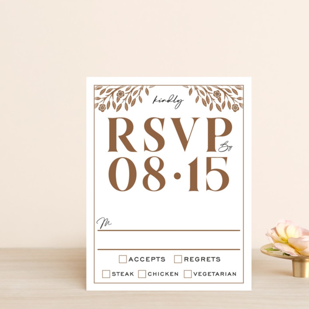 "Grand Natura" - RSVP Cards in Noir by GeekInk Design - Front
