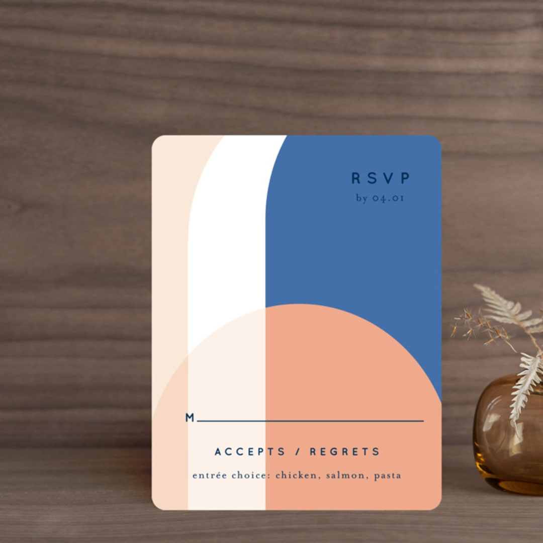 "Color Arch" - RSVP Cards in Aquatic by Baumbirdy - Front