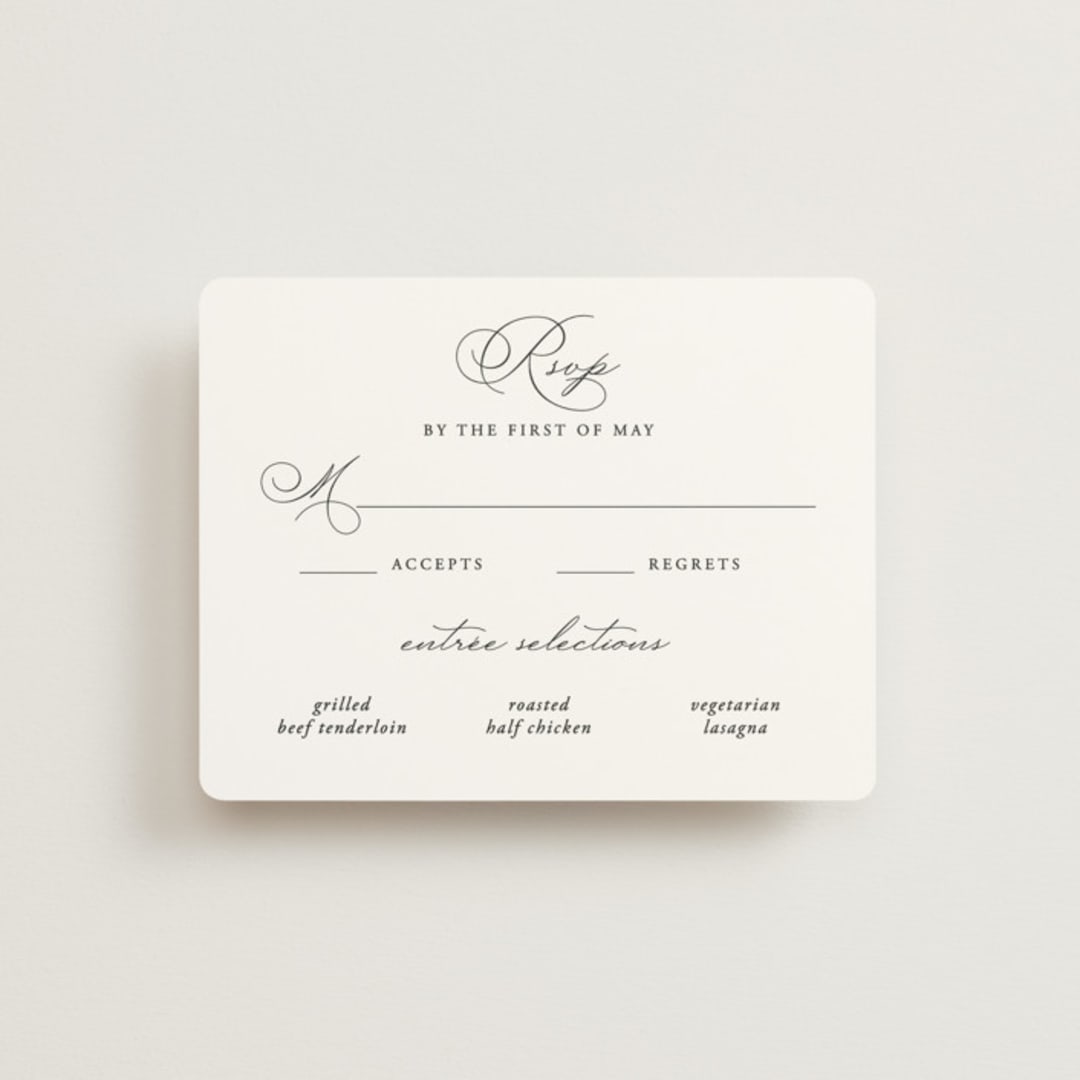 "Organza" - RSVP Cards in Linen by Jill Means - Front