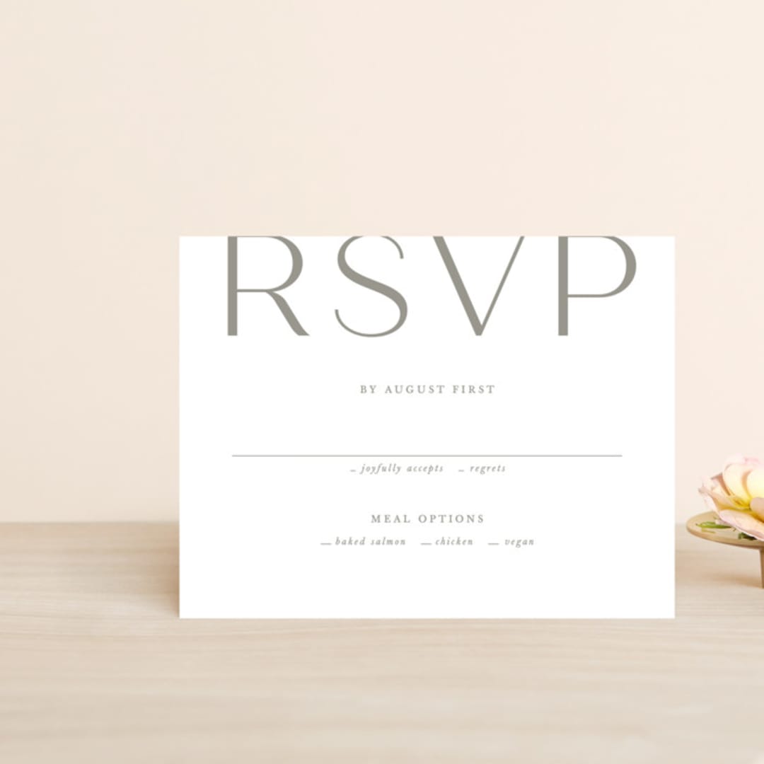"Frame" - RSVP Cards in Granite by Lori Wemple - Front