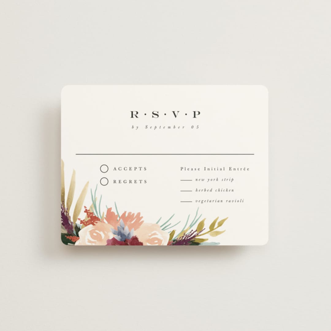"rustic florals" - RSVP Cards in Garden by Kate Ahn - Front