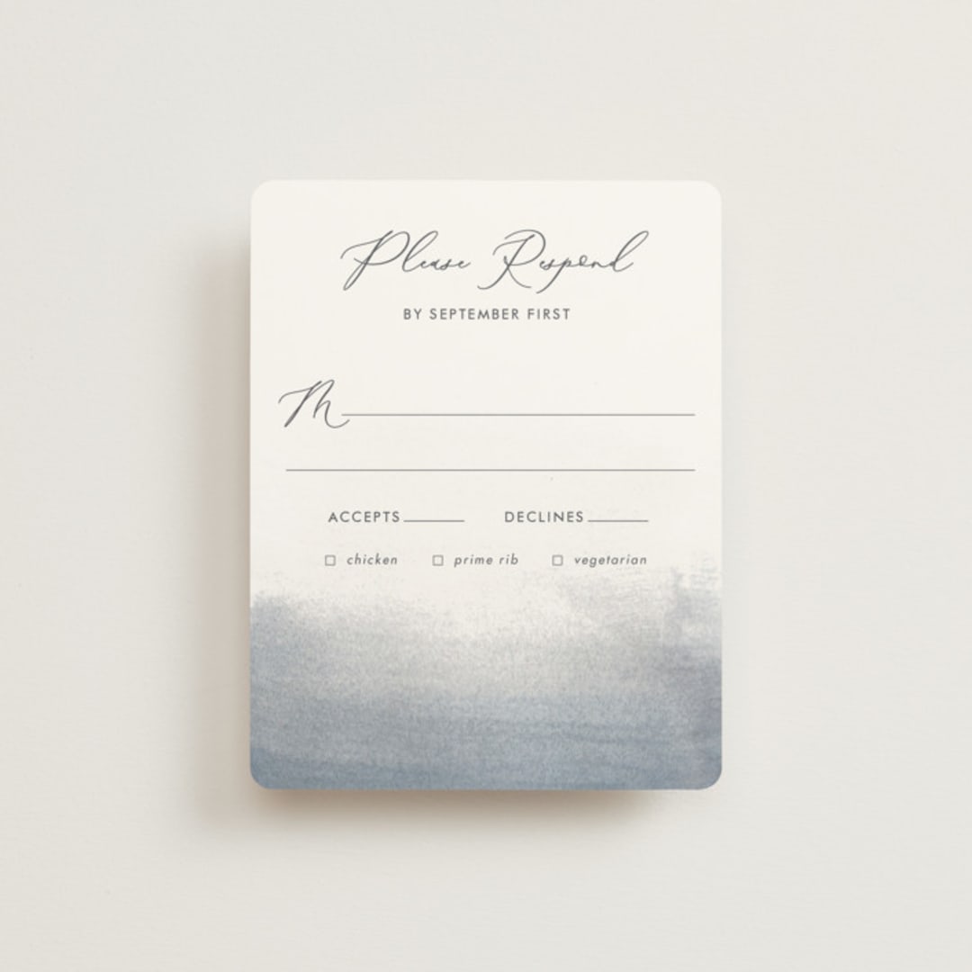 "Romantic Watercolor" - RSVP Cards in Mist by Sparkvites - Front